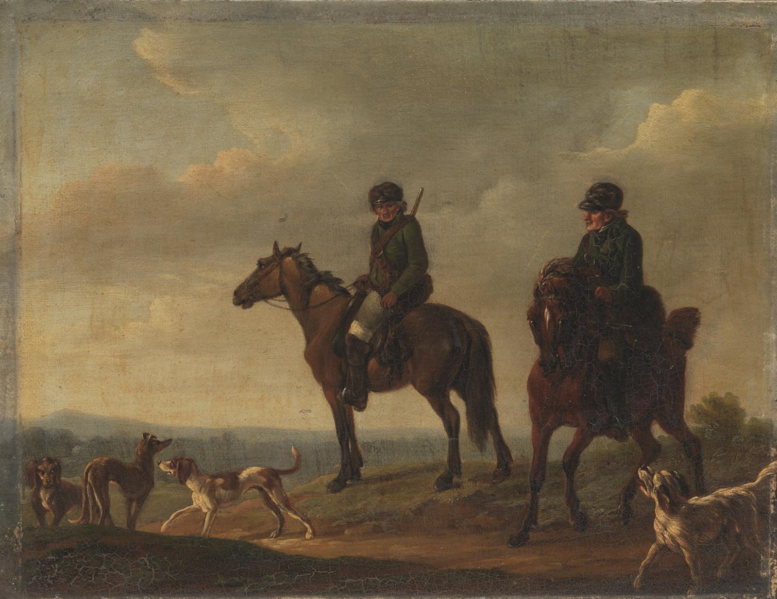 Christian David Gebauer, To jægere til hest