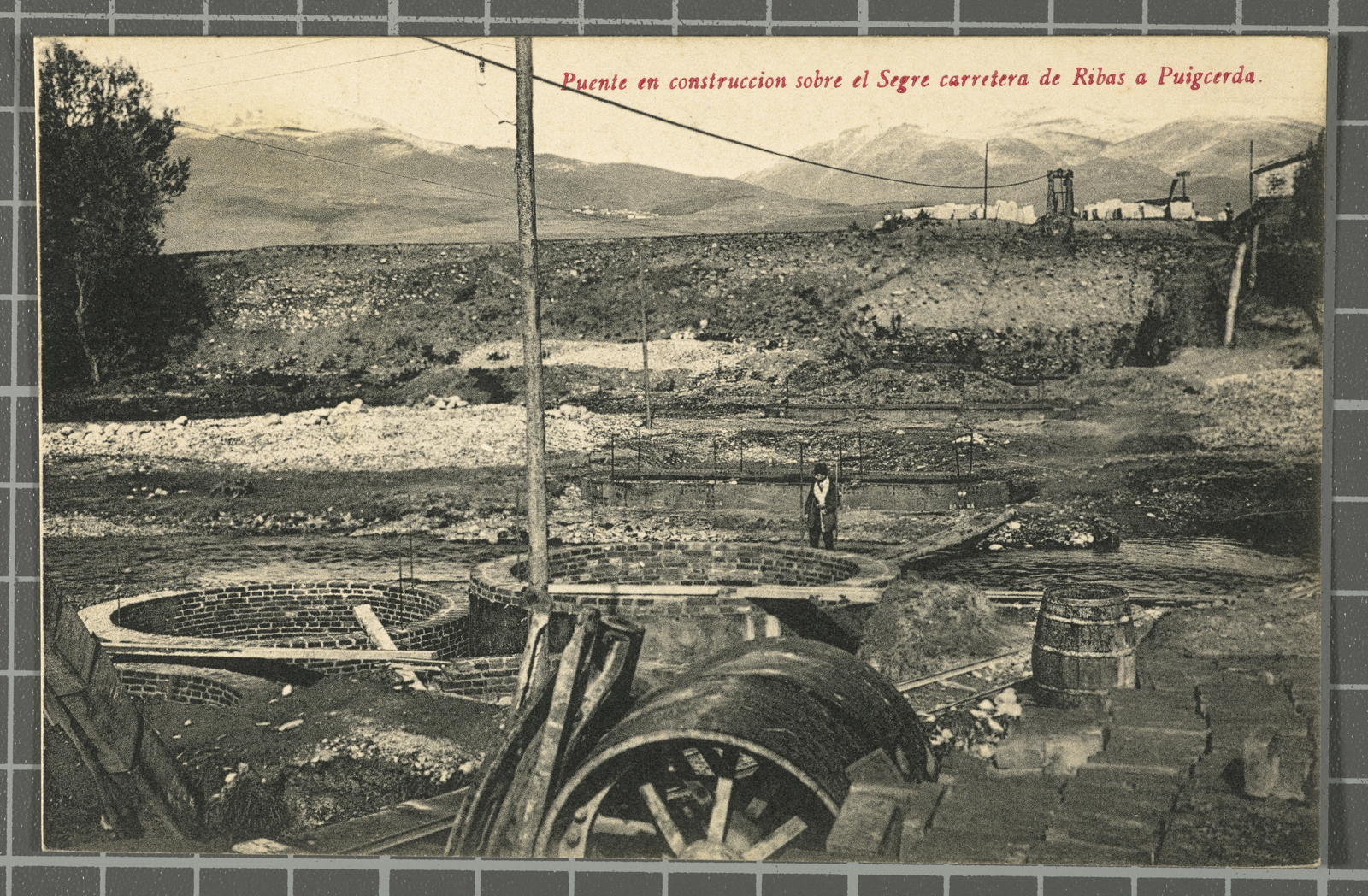 Desconegut, Bridge under construction on the Segre road from Ribas to Puigcerda