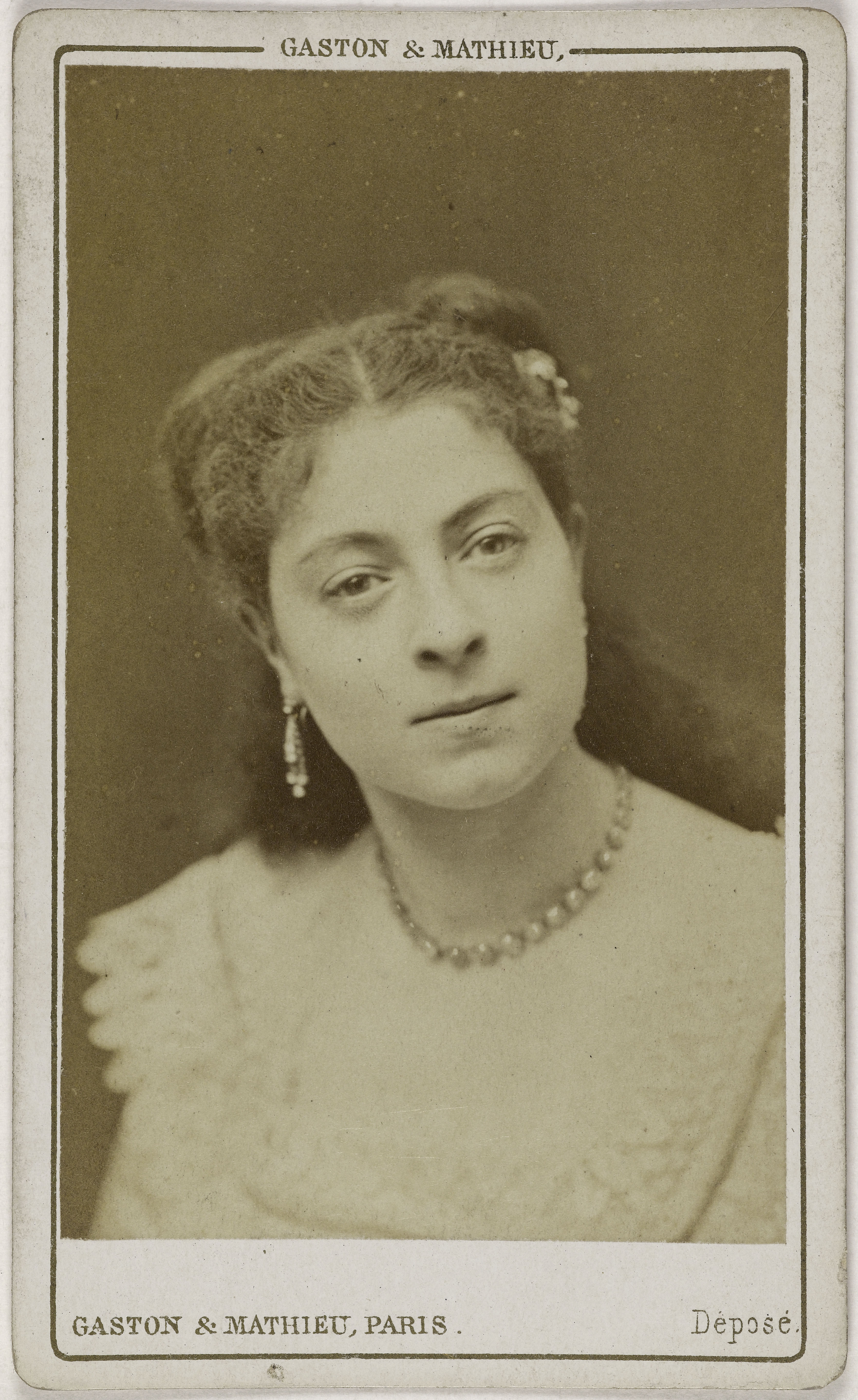 Gaston & Mathieu, Portrait de Juliette Darcourt (ou d'Harcourt) (1860-1920), (actrice)