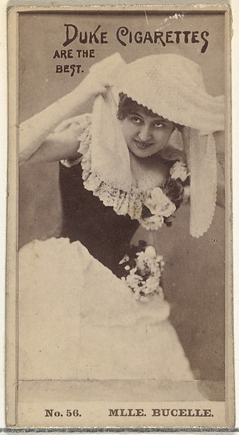 W. Duke, Sons & Co., Card Number 56, Mlle. Bucelle, from the Actors and Actresses series (N145-6) issued by Duke Sons & Co. to promote Duke Cigarettes