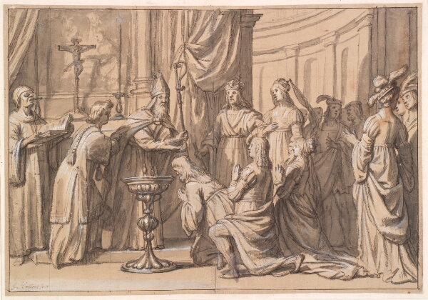 Gerard van Honthorst, Harald Klak og hans familie døbes i Mainz