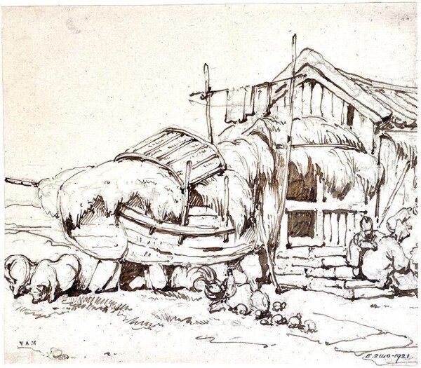 George Chinnery, A Tanka dwelling, Macau