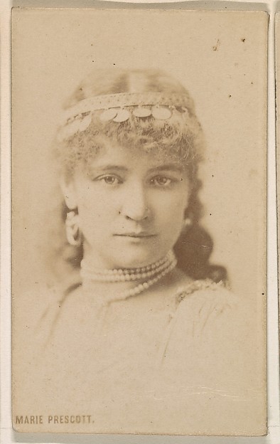 Kinney Brothers Tobacco Company, Marie Prescott, from the Actresses series (N246), Type 1, issued by Kinney Brothers to promote Sporting Extra Cigarettes