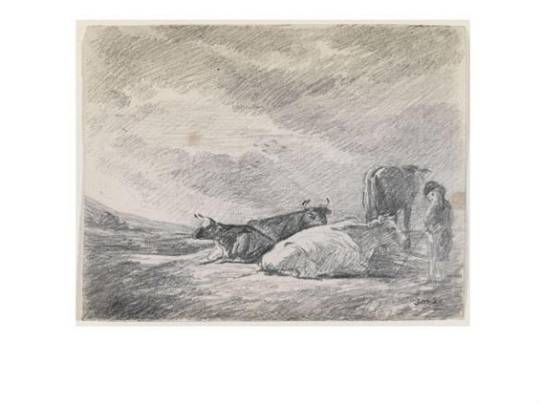 Constable, John (RA), Cows and herdboy, after Aelbert Cuyp