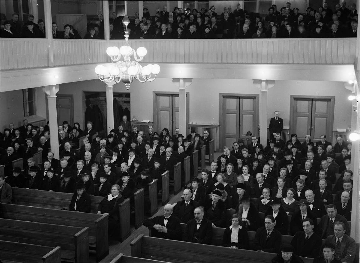 Paul Sandberg, Gudstjänst eller möte i Uppsala missionskyrka, Kungsgatan, Uppsala november 1937