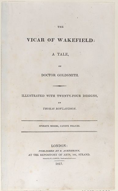 Thomas Rowlandson, Title page, from "The Vicar of Wakefield"