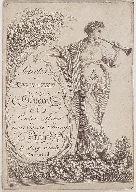 Anonymous, British, 19th century, Trade Card for Curtis, Engraver