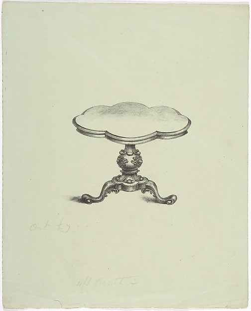 Anonymous, British, 19th century, Design for a Lobed Pedestal Table