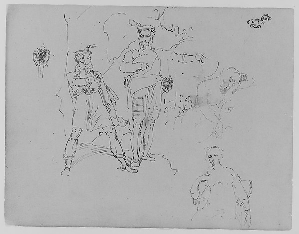 Thomas Sully, Composition with Two Highlanders (from Sketchbook)