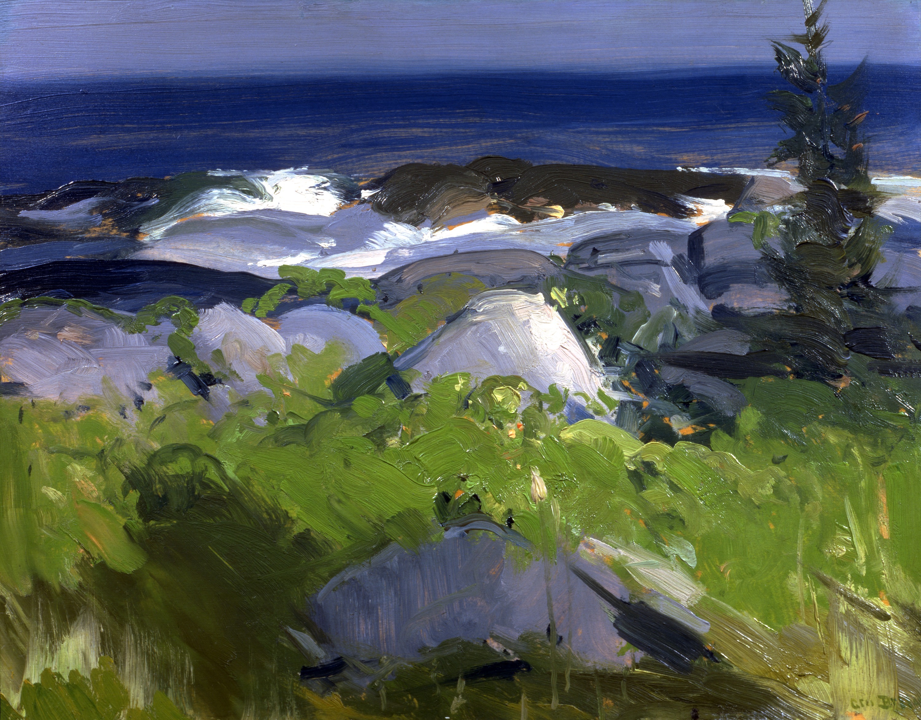 George Bellows, Vine Clad Shore--Monhegan Island
