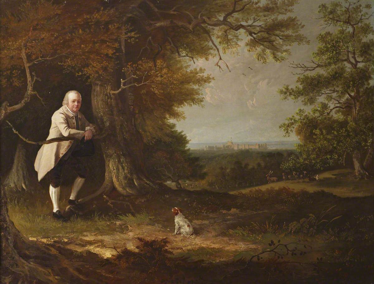Edmund Bristow, John Carbonell (1760-1837) in the Grounds of his House at Windsor (around a figure by Zoffany)