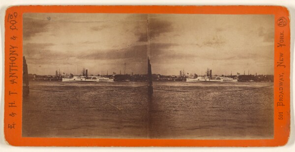 Edward and Henry T. Anthony & Co., View of the East River, showing the steamer "City of Boston" under way.