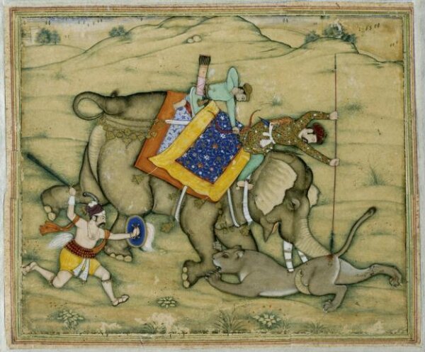 Unknown, Salim spearing a lioness