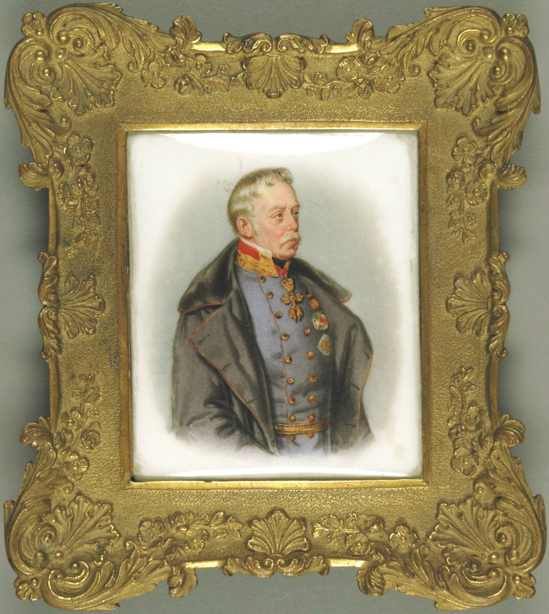 Anonym, Joseph Graf von Radetzky, Österreichischer Feldmarschall (1766-1858), in blauer Uniform und Mantel, dekoriert mit dem Orden vom goldenen Vlies, dem militärischen Maria Theresien-Orden und dem Armeekreuz