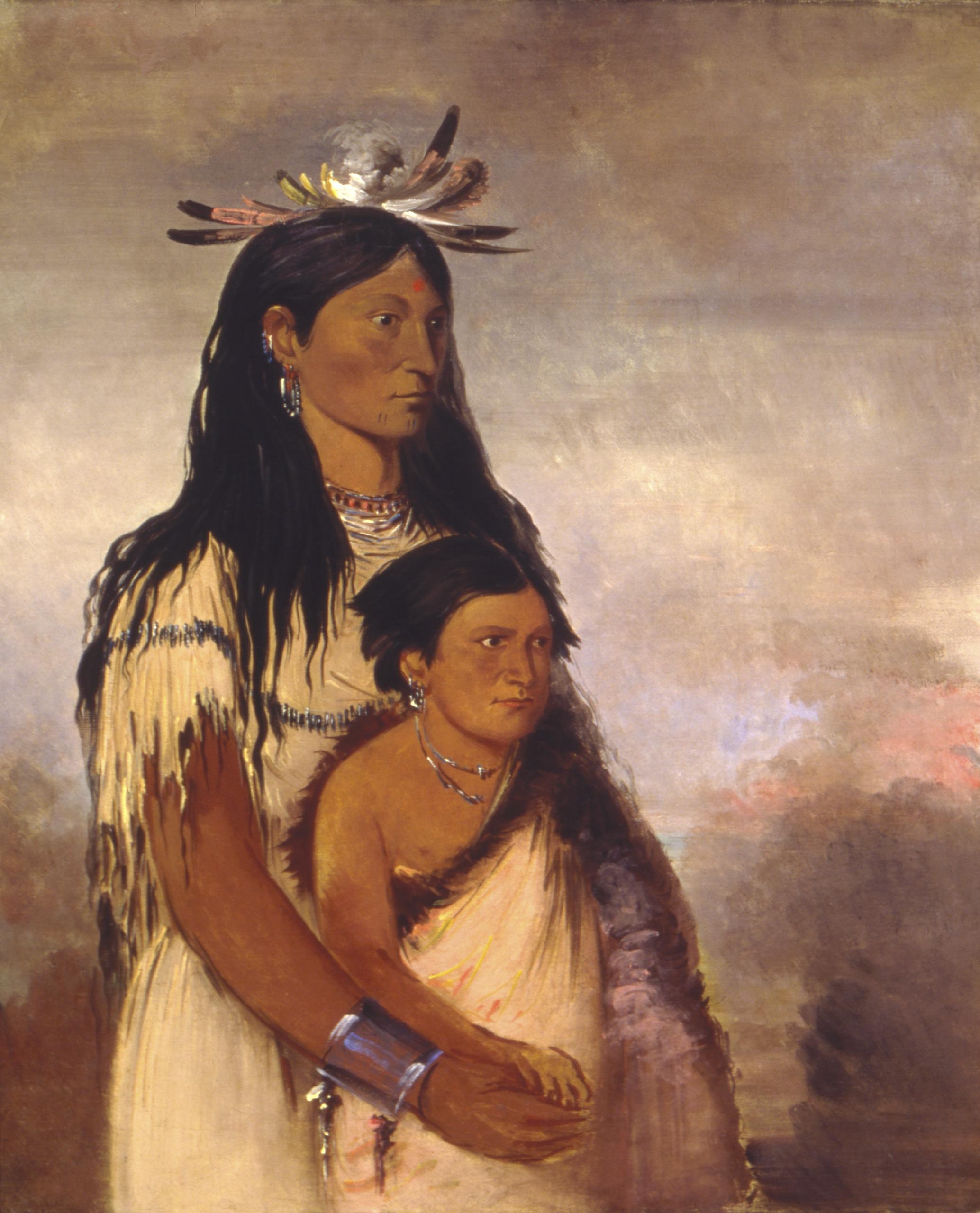 George Catlin, Túnk-aht-óh-ye, Thunderer, a Boy, and Wun-pán-to-mee, White Weasel, a Girl