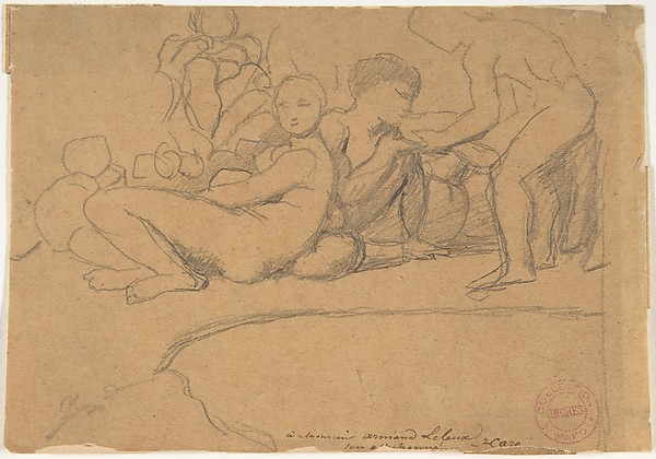 Jean Auguste Dominique Ingres, Nude Figures for L'Âge d'Or, Château de Dampierre
