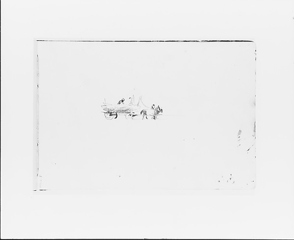 William Trost Richards, Men with a Hayrick drawn by Two Horses (from Sketchbook VII)