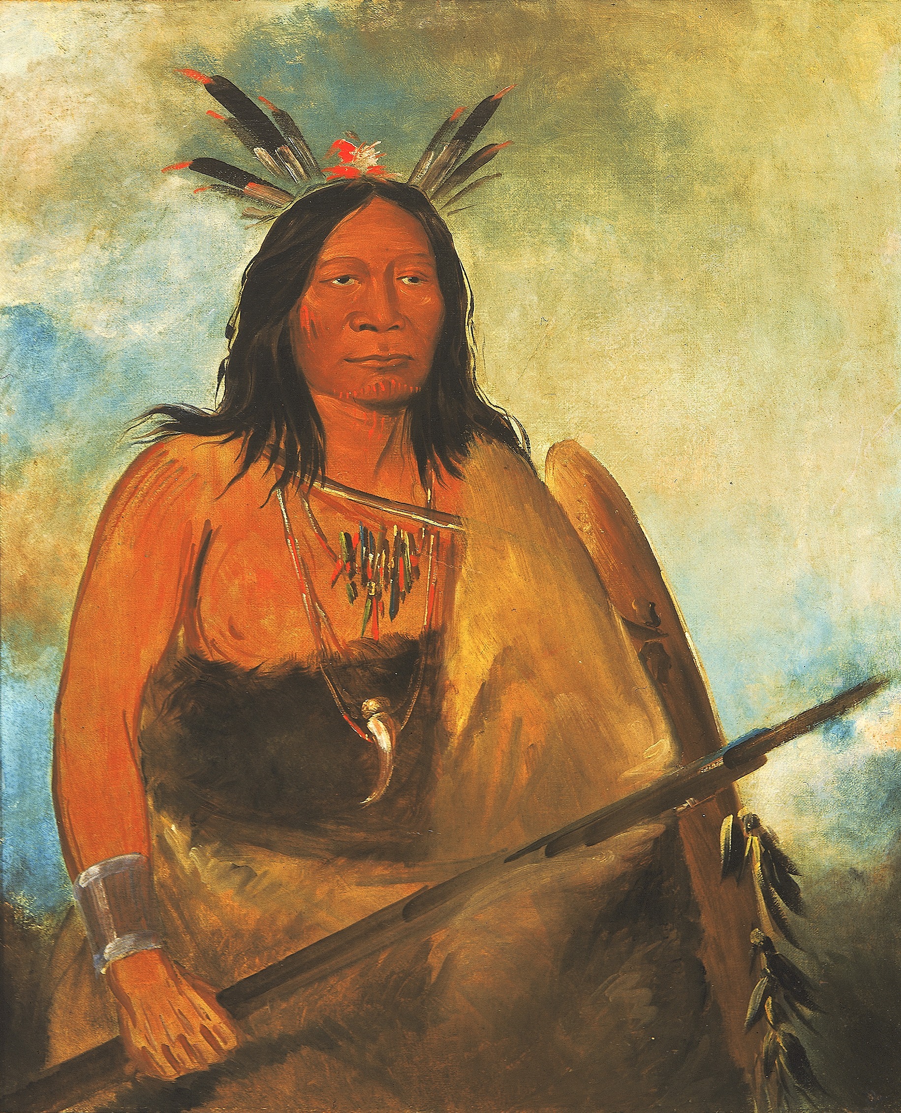 George Catlin, Kots-o-kó-ro-kó, Hair of the Bull's Neck, a Chief