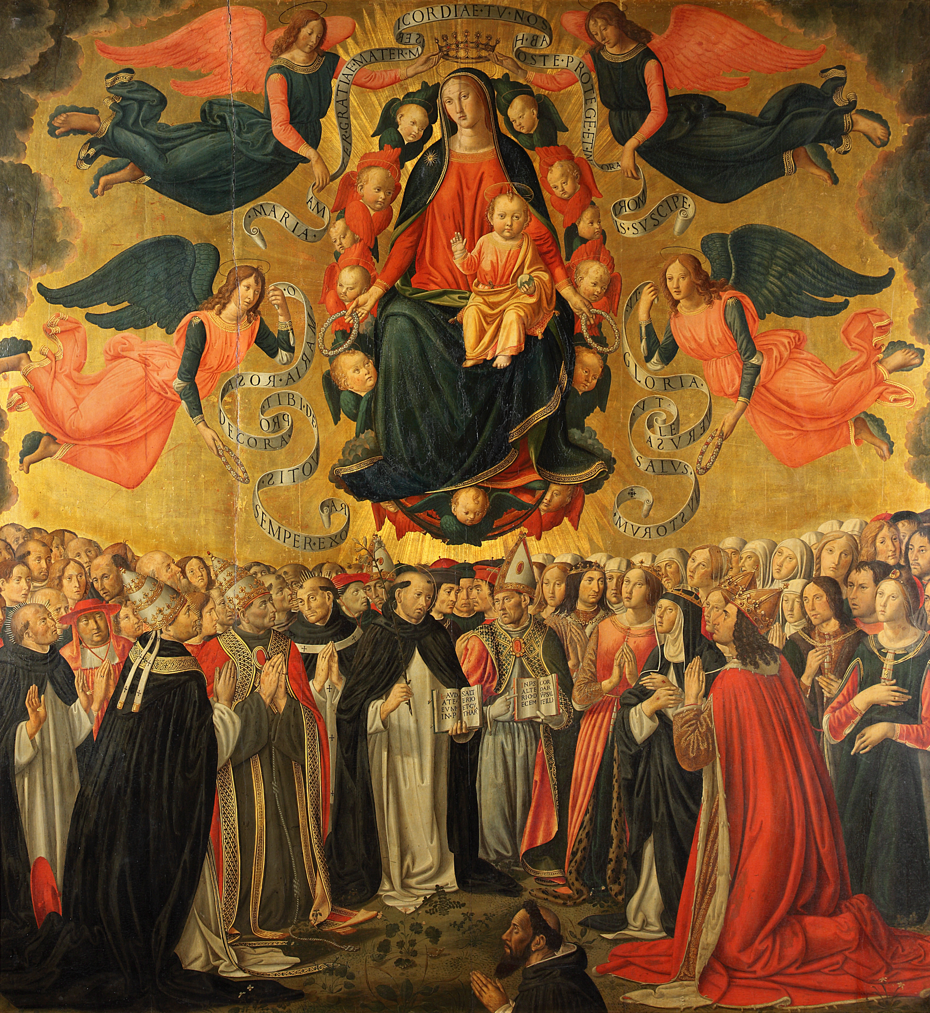 Cosimo Rosselli, The Virgin with the Blessing Child in Glory, adored by Angels, Saints, Prayers and a Donor