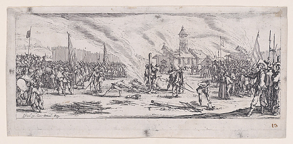 Jacques Callot, Le Bûcher (The Pyre), from Les Misères et les Mal-Heures de la Guerre (The Miseries and Misfortunes of War), plate 13