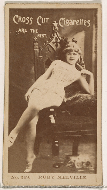 W. Duke, Sons & Co., Card Number 249, Ruby Melville, from the Actors and Actresses series (N145-2) issued by Duke Sons & Co. to promote Cross Cut Cigarettes