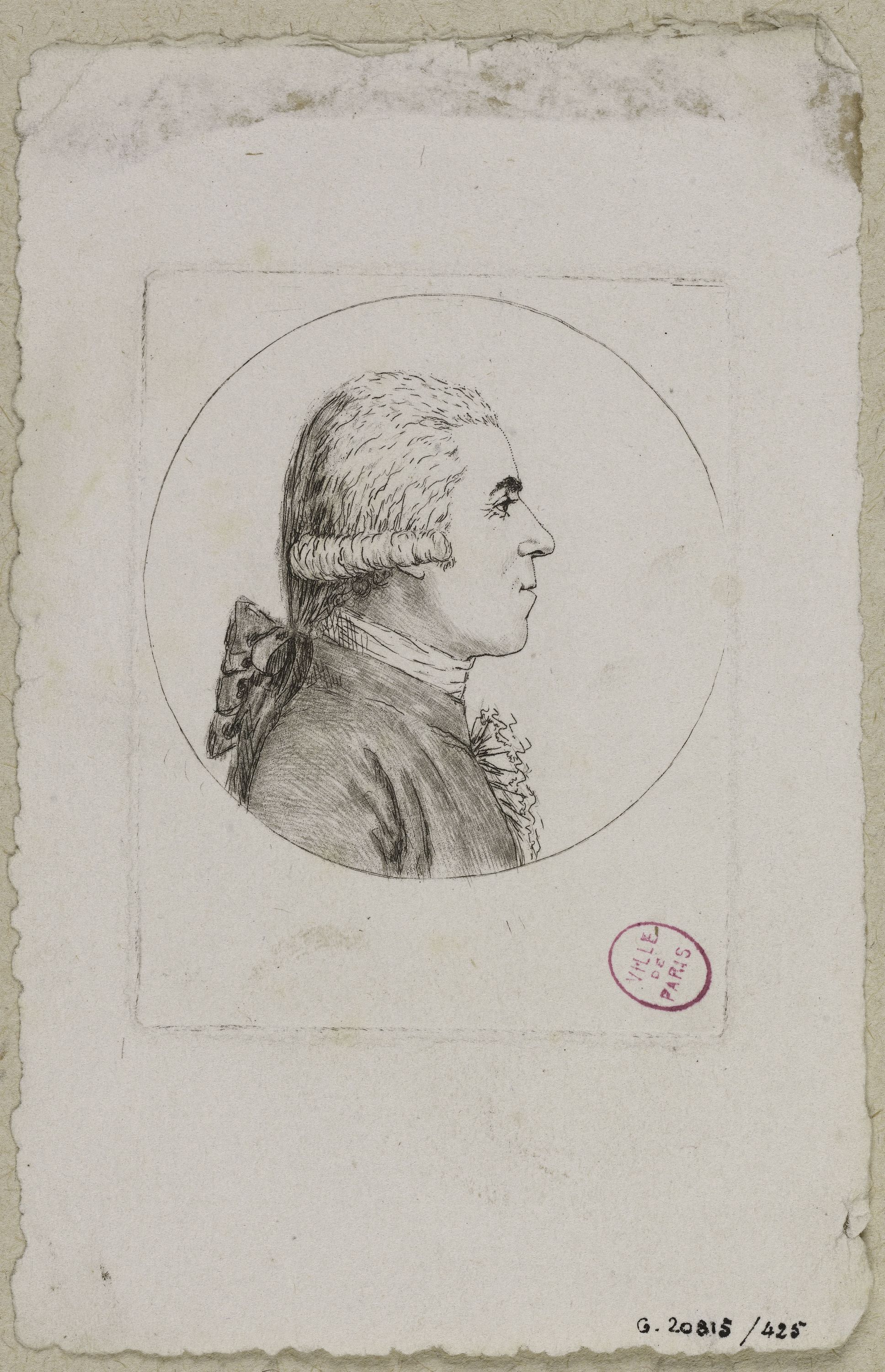 Edmé Quenedey, Portrait d'un homme, fin XVIIIème siècle/début XIXème siècle