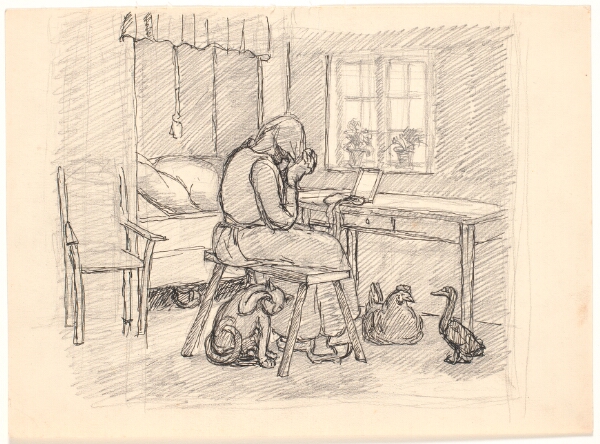 Fritz Syberg, Den gamle kone fletter hår