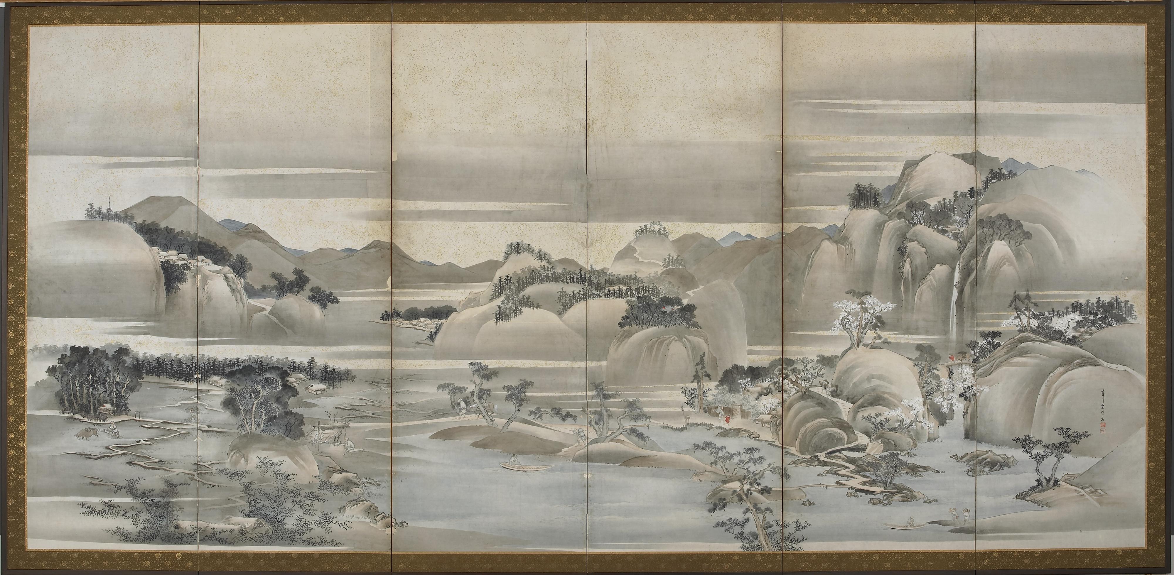 Hishikawa Sori, Landscapes of the Four Seasons: Spring and Summer