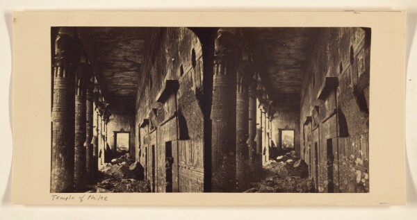 Francis Frith, Temples on the Island of Philae. Colonnade of the Great Court Yard.