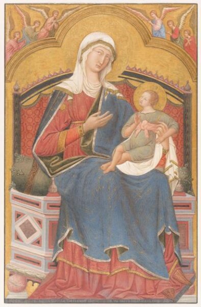 Eliseo Fattorini, Copy after the painting Palazzo Pubblico Madonna by  Guido da Siena in S. Domenico, Siena.