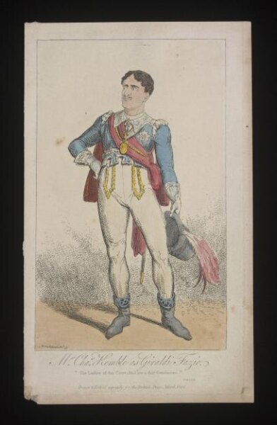 Cruikshank, George, Mr Charles Kemble as Giraldi Fazio