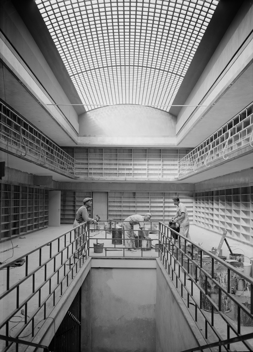 Paul Sandberg, Uppsala stadsbibliotek under byggnation, Uppsala augusti 1941