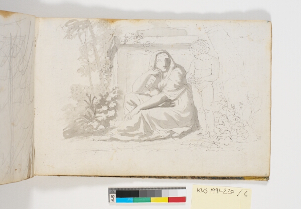 C.W. Eckersberg, Kvinde der sørger ved en grav og en stående putti