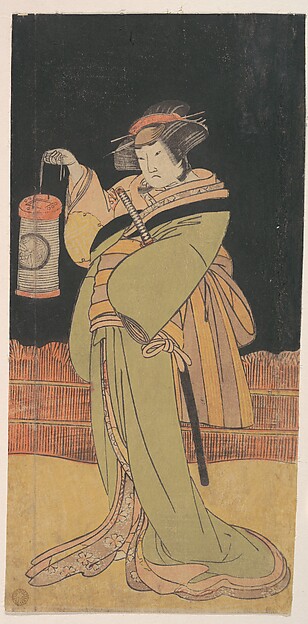 Katsukawa Shunshō　勝川春章, The Second Yamashita Kinsaku as a Woman Standing at Night