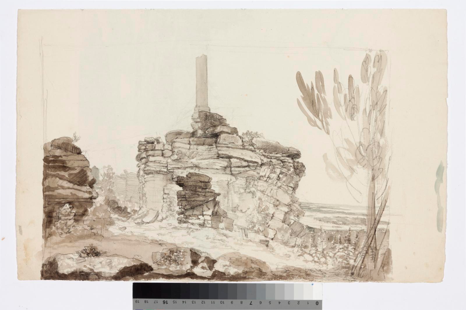 tundmatu kunstnik (autor), Pillars with Pillar/Landscape with River