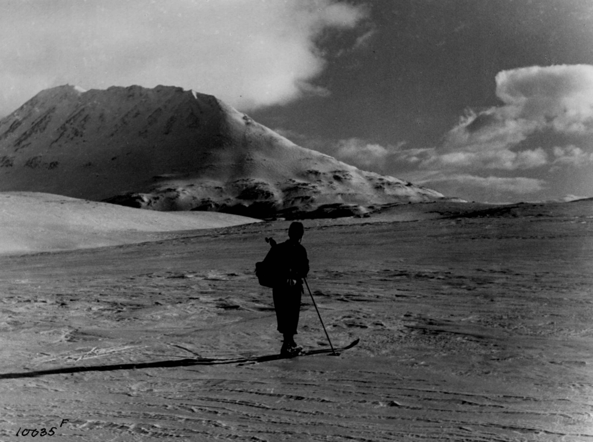 Anders Beer Wilse, Skiløper ved Gaustatoppen.