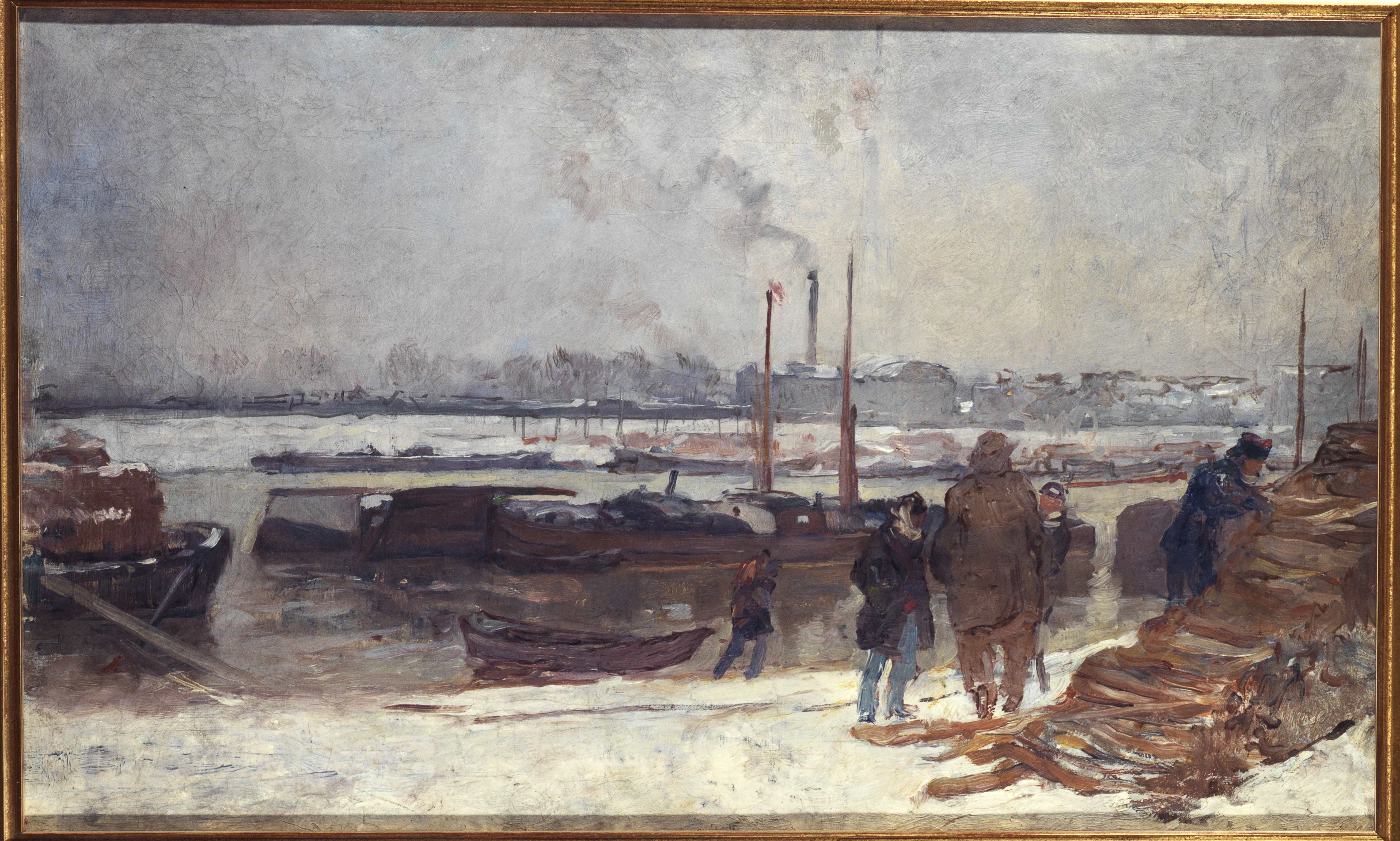 Auguste Lepère, La Seine, au quai d'Austerlitz, effet de neige