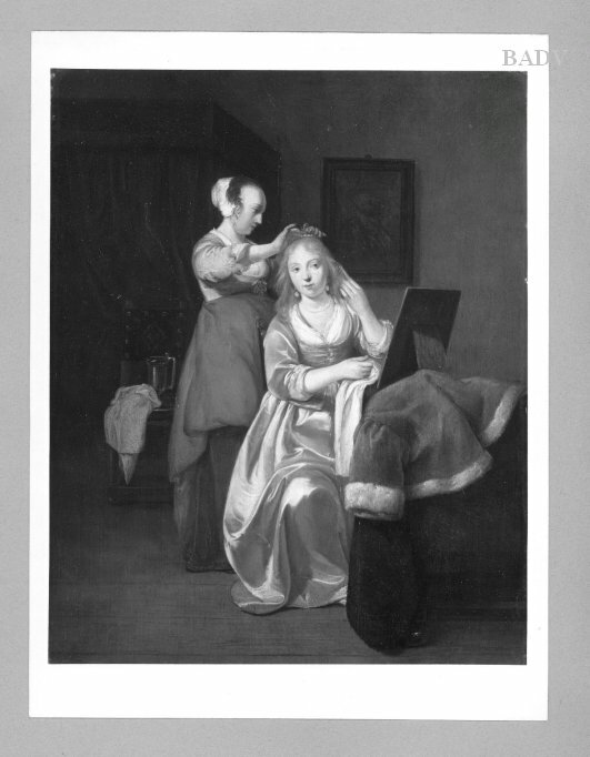 Jacob Ochtervelt, lady at her morning-toilet