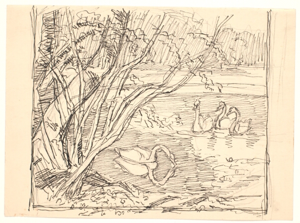 Fritz Syberg, En sø med fire svaner