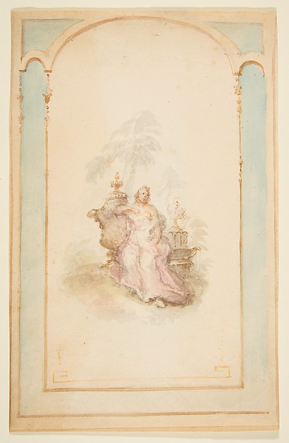 Anonymous, French, 19th century, Ornament Design for Wall Panel