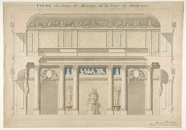 Anonymous, French, 19th century, Design for a Music Room