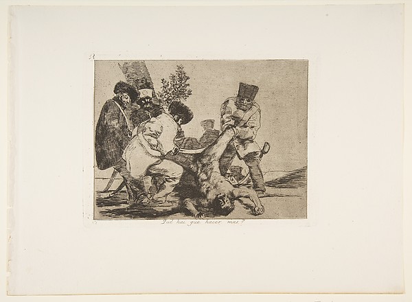 Goya (Francisco de Goya y Lucientes), Plate 33 from "The Disasters of War" (Los Desastres de La Guerra): 'What more can be done?' (Qué hai que hacer mas?)