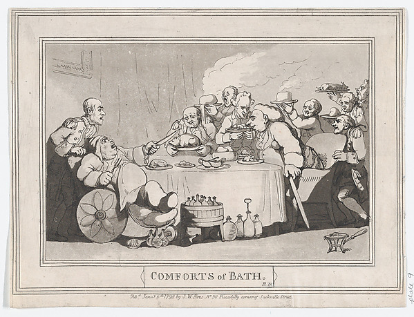 Thomas Rowlandson, Comforts of Bath, Plate 11