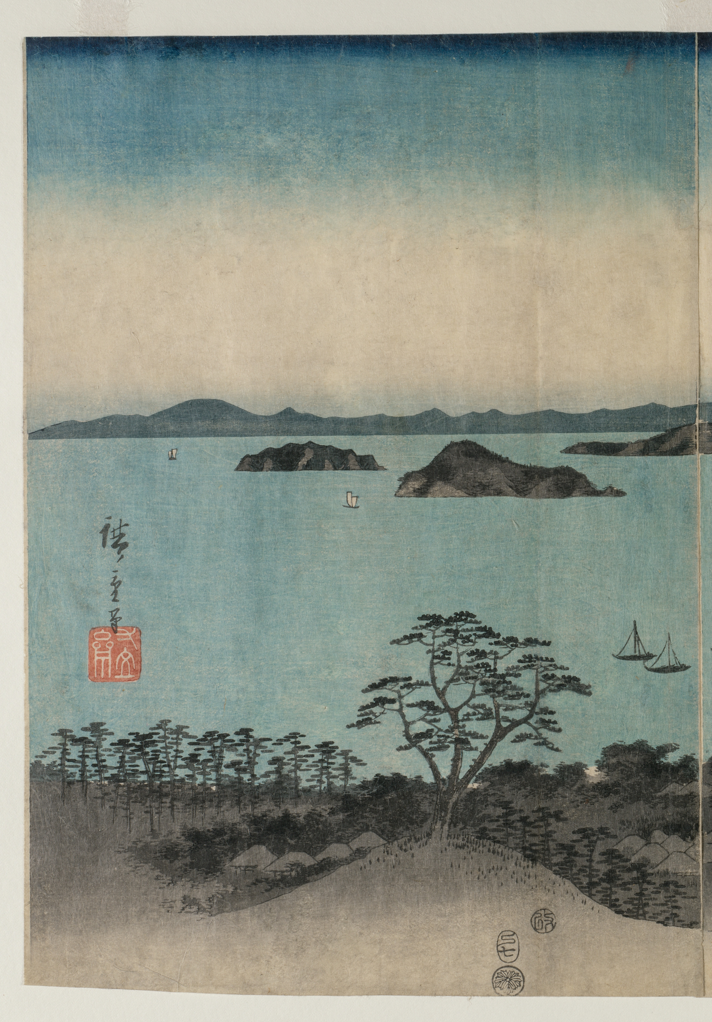 Utagawa Hiroshige, Full Moon on Kanazawa, Musashi