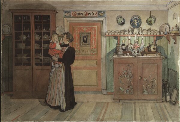 Carl Larsson, Mellan jul och nyår. Ur Ett hem (26 akvareller)