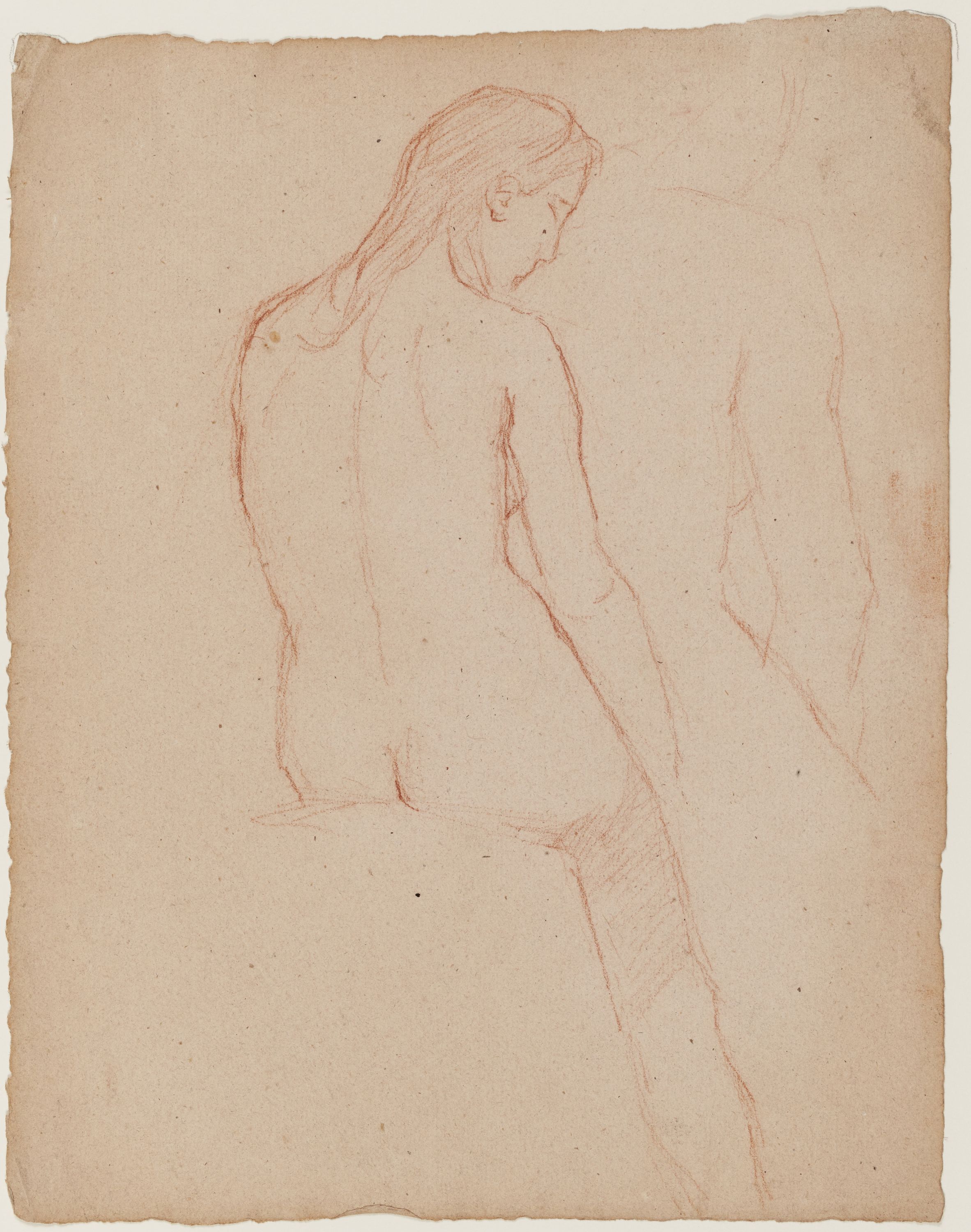 Henry Cros, Femme de 3/4 dos. Au verso, portrait de femme (Mme Adhémar ou Cros ?)