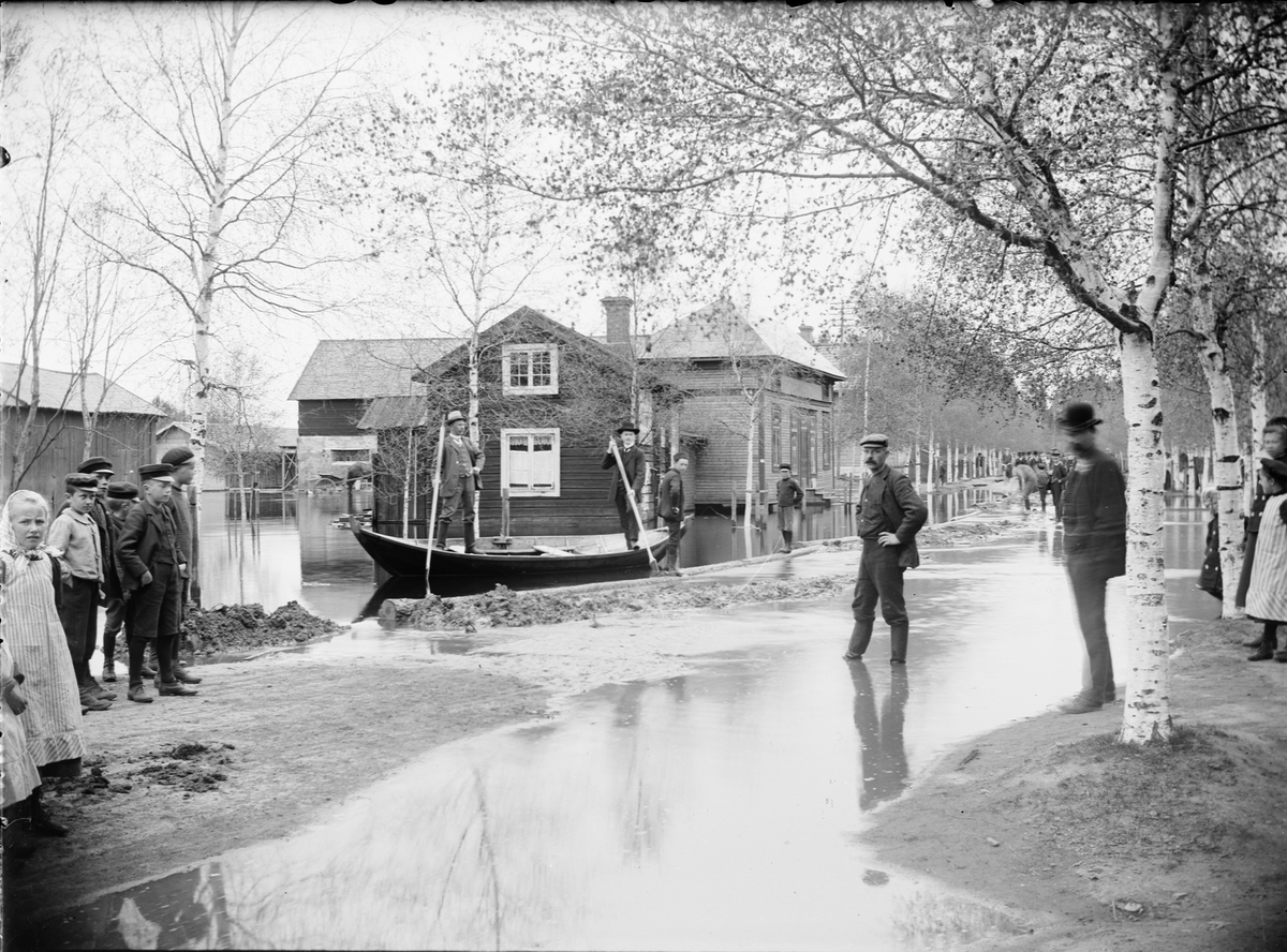 Skötsner-Edhlund, Översvämning, Storgatan, Rättvik, Dalarna 1909