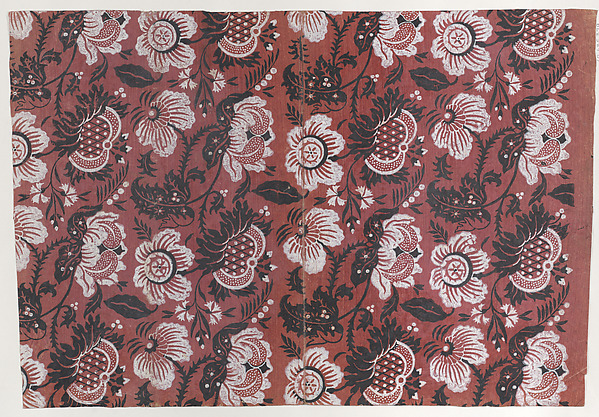 Anonymous, Red book cover with black and white floral pattern