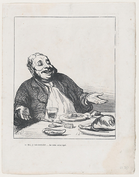 Honoré Daumier, As for me, I am full... Never mind the rest, published in "L'Album du Siège"