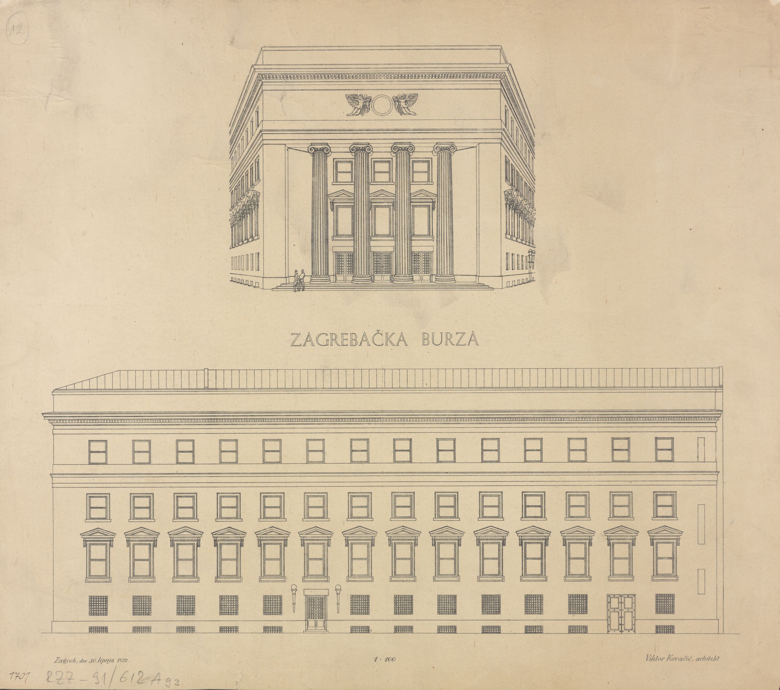 Viktor Kovačić, Palača burze, pročelja